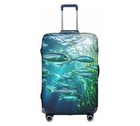 OUSXC Small Fish Swimming In The Water Trolley Suitcase Protective Cover Is Suitable For Luggage Sizes Between 18-32 Inches, White, S