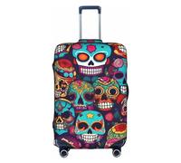 OUSXC Sugar Skulls Trolley Suitcase Protective Cover Is Suitable For Luggage Sizes Between 18-32 Inches, White, XL