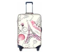 OUSXC The Paris Tower And A Bicycle Trolley Suitcase Protective Cover Is Suitable For Luggage Sizes Between 18-32 Inches, White, L