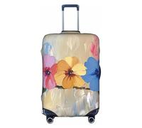 OUSXC Three Flowers Trolley Suitcase Protective Cover Is Suitable For Luggage Sizes Between 18-32 Inches, White, XL