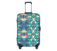 OUSXC Tropical Palm Leaf Trolley Suitcase Protective Cover Is Suitable For Luggage Sizes Between 18-32 Inches, White, L