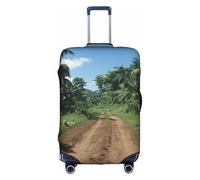 OUSXC Tropical Rainforest Trolley Suitcase Protective Cover Is Suitable For Luggage Sizes Between 18-32 Inches, White, M