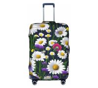 OUSXC Wild Flowers And Cornflowers Daisies Trolley Suitcase Protective Cover Is Suitable For Luggage Sizes Between 18-32 Inches, White, S