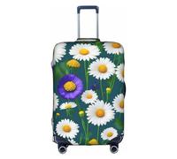 OUSXC Wild Flowers And Daisies Trolley Suitcase Protective Cover Is Suitable For Luggage Sizes Between 18-32 Inches, White, L
