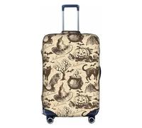 OUSXC Witch Hat Trolley Suitcase Protective Cover Is Suitable For Luggage Sizes Between 18-32 Inches, White, S
