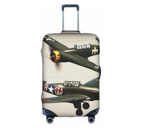 OUSXC World War 2 Aircraft Airplane02 Trolley Suitcase Protective Cover Is Suitable For Luggage Sizes Between 18-32 Inches, White, XL