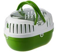 Out & About Medium Plastic Dog Carrier in Green Portable Outdoor Case Ventilated Heavy Duty Hard Sided Sturdy Secure Pet Travel Cage 36L x 26W x 25H