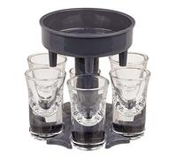 Out fo The Blue Schnapps Carousel Pouring aid with 6 Glasses, Shot Carousel Shot Glass, Shot Glass, Shot Glass, Shot Glass, Shooter Glass, Dark Grey