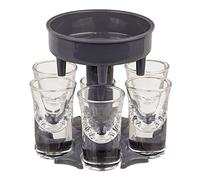 Out fo The Blue Schnapps Carousel Pouring aid with 6 Glasses, Shot Carousel Shot Glass, Shot Glass, Shot Glass, Shot Glass, Shooter Glass, Dark Grey