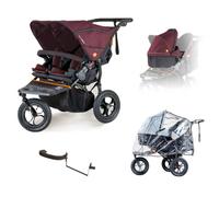 Out 'n' About Nipper Double V5 Newborn And Toddler Starter Bundle, Brambleberry Red