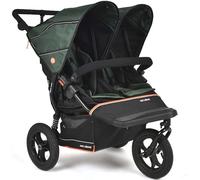 Out’n’About Nipper Double V6 Pushchair | Lightweight All-Terrain 3 Wheel Double Buggy & Rain Cover | 12” Air-Filled Tyres, 72cm Wide, Compact Fold Stroller, Pram | Newborn to 4yrs (Sycamore Green)