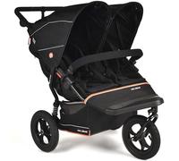 Out’n’About Nipper Double V6 Pushchair | Lightweight All-Terrain Twin Buggy with Raincover, 12” Air-Filled Wheels & Compact Fold | Side-by-Side Double Stroller for Newborn to Toddler - Summit Black