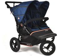 Out’n’About Nipper Double V6 Pushchair | Lightweight All-Terrain Twin Buggy with Raincover, 12” Air-Filled Wheels & Compact Fold | Side-by-Side Double Stroller for Newborn to Toddler - Highland Blue