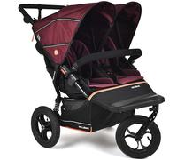 Out’n’About Nipper Double V6 Pushchair | Lightweight All-Terrain Twin Buggy with Raincover, 12” Air-Filled Wheels & Compact Fold | Side-by-Side Stroller for Newborn to Toddler - Brambleberry Red