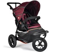 Out’n’About Nipper V6 Pushchair | Lightweight All-Terrain 3-Wheel Buggy with 12” Air-Filled Tyres, Compact Fold Stroller for Newborn to Toddler, Car Seat & Carrycot Compatible - Brambleberry Red