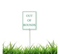 Out of Bounds Yard Sign with Stakes 7" x 8.8" Aluminum, Set of 1