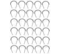 Out Of Box Men Women Zig Zag Tooth Metal Headband Hair Band (Zed Black) (Set Of 30)