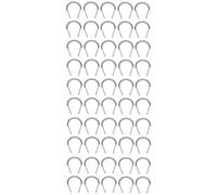 Out Of Box Men Women Zig Zag Tooth Metal Headband Hair Band (Zed Black) (Set Of 50)