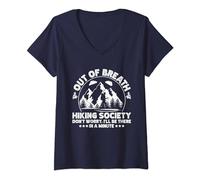 Out of Breath Hiking Society I'll Be There in A Minute V-Neck T-Shirt