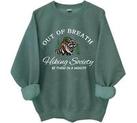 Out Of Breath Hiking Society Sweatshirt, Out Of Breath Hiking Society Raccoon Shirts Women Man Green
