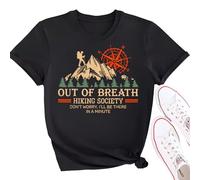 Out of Breath Hiking Society Tshirt, Out of Breath Hiking Society I'll Be There in A Minute T-Shirt Black