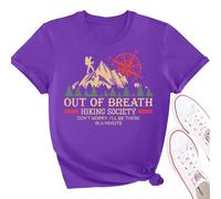 Out of Breath Hiking Society Tshirt, Out of Breath Hiking Society I'll Be There in A Minute T-Shirt Light Purple