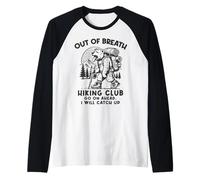 Out of Breath Slow Hiking Club I Will Catch Up Bear Hiker Raglan Baseball Tee