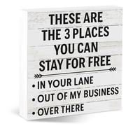 Out Of My Business Funny Home Office Desk Sign Humorous Cute Room Decor Cubicle Decoration Accessories Kitchen Shelf Counter Supplies Gag Gift for Friends Family Team Coworkers Employee