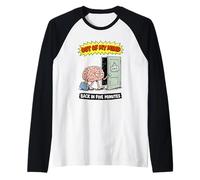 Out of My Mind BRB Funny Brain Leaving Door Cartoon Funny Raglan Baseball Tee