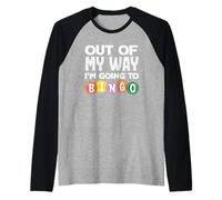 Out Of My Way I'm Going To Bingo Fun Bingo Raglan Baseball Tee