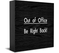 Out Of Office Be Right Back Wooden Box Sign Decorative Funny Office Wood Box Sign Home Office Decor Rustic Farmhouse Square Desk Decor Sign For Shelf 5 X 5 Inches