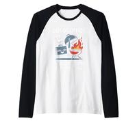 Out of Office In Negotiations with My Grill Labor Day Raglan Baseball Tee