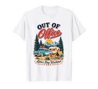 Out of Office Labor Day Weekend Retro Camping Road Trip Value Graphic T-Shirt