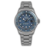Out of Order Casa Nova Blue Swiss Made Quartz Steel Blue Date Sapphire Men's Watch, silver, bracelet