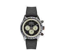 Out of Order CRONOGRAPH Black Quartz Steel Leather Ruined Vintage Men's Watch