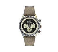 Out of Order CRONOGRAPH PALUDE Black Quartz Steel Leather Ruined Vintage Brown Men's Watch