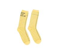 Out of Print Yellow Library Card Cozy Reading Socks for Book Lovers, Multicolor, Small
