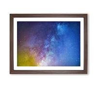 Out Of Space Vol.13 In Abstract Modern Art Framed Wall Art Print, Ready to Hang Picture for Living Room Bedroom Home Office Décor, Walnut A3 (46 x 34 cm)