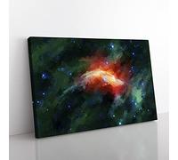 Out Of Space Vol.37 In Abstract Modern Art Canvas Wall Art Print Ready to Hang, Framed Picture for Living Room Bedroom Home Office Décor, 76x50 cm (30x20 Inch)