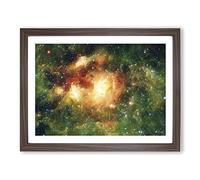 Out Of Space Vol.40 In Abstract Modern Art Framed Print | A4 Walnut Framed Wall Art | Ready to Hang | Abstract Space Picture | Living Room Bedroom Lounge Office