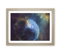 Out Of Space Vol.44 In Abstract Modern Art Framed Print | A2 Oak Framed Wall Art | Ready to Hang | Abstract Space Picture | Living Room Bedroom Lounge Office