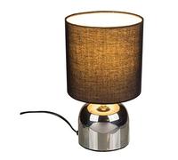 Out of the Blue 57/3009 Table Lamp Metal Silver Height Approx. 26 cm with Black Shade with Approx. 1.5 m Cable E14 Maximum 40 W 230 V GS in Gift Box