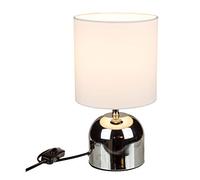 Out of The Blue 57/3012 Table Lamp Metal Silver Height Approx. 26 cm with White Shade with Approx. 1.5 m Cable E14 Maximum 40 W 230 V GS in Gift Box