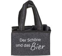 Out of the blue 71/2652 Bottle Bag Beer Carrier for 6 Bottles Beauty and The Beer Grey, Gray, Bottle Bag