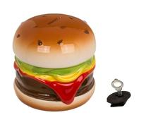 Ceramic Money Box Hamburger Piggy Bank Fast Food Deco 14x13cm