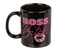 Out of the blue Boss Mug Black/Pink, 100% Ceramic, Drinking Cup Capacity 325 ml