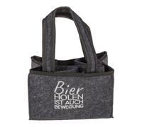Out of The Blue Bottle Bag Beer Carrier Bottle Carrier for 6 Bottles Bier Holen ist auch Bewegung, Grey, Gray, Bottle Bag