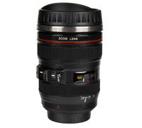 Out of the Blue" Camera Lens Mug with Stainless Steel Insert, Black, 9 x 9 x 15 cm