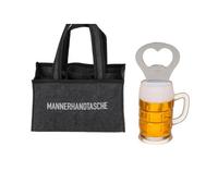 Out of the blue Handbag for 6 Beer Bottles Embroidered Men's Handbag / Dimensions: 24 x 14 x 16 cm, gray, ca. 24 x 15 cm