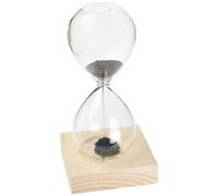 Out of the blue Hourglass Sand, Height Approx. 16 cm, Running time 1 Minute, Wooden Base with Magnet, Wood, Black